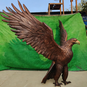 Scultura d'arte 3D personalizzata a grandezza naturale per esterni, aquila/gufo intagliata con stampa digitale in metallo bronzo per decorazione domestica a tema animale - Product Image 2