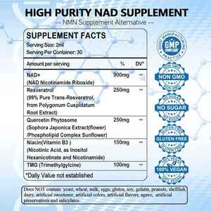 Integratori Liquidi a Base di Erbe NAD+ OEM/ODM per Migliorare la Chiarezza Cognitiva, la Concentrazione <span class=keywords><strong>Mentale</strong></span>, l'Energia e la <span class=keywords><strong>Salute</strong></span> Cellulare per Adulti - Product Image 3