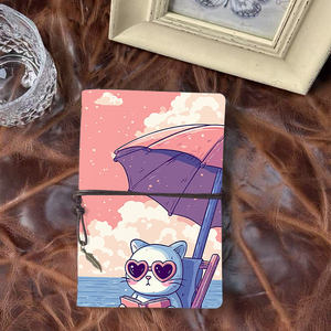 A6 Notepad regalo elegante per i professionisti per aiutare con le loro esigenze di lavoro con il gatto <span class=keywords><strong>mare</strong></span> ombrellone libro stampato sul C - Product Image 1