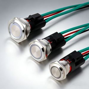 Bouton-poussoir de commande de machine de haute précision 22 mm, construction métallique solide, 12 V 6 A, IP65 - Product Image 1