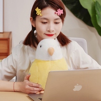 Peluche de perroquet ronde mignonne, douce et moelleuse, colorée, pour enfants, décoration de canapé et chambre, cadeau