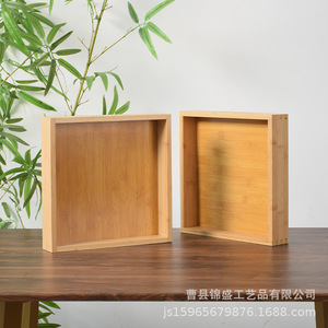 Plateau de rangement carré en bois massif, 1 compartiment, non fini, réutilisable, pour le bureau ou le salon - Product Image 2