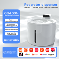 Distributeur d'eau pour animaux de compagnie ABS respectueux de l'environnement, 2,5 L, intérieur, sans fil, intelligent, automatique, à recirculation, fontaine à eau pour chat avec pompe silencieuse