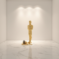 Sculpture Pop Art Décoration d'intérieur - Statuette Oscar en Résine de Fibre de Verre Métallique Électroplaqué à Vendre