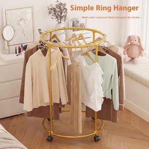 Séchoir à linge rotatif multifonctionnel breveté, sur roulettes, du sol au <span class=keywords><strong>plafond</strong></span>, pour présentation de vêtements en magasin, en métal et plastique - Product Image 2