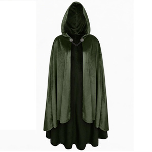 Cape en daim, costume de cosplay Hobbit, Elfe, Sorcier, manteau à capuche en velours unisexe pour adulte, costume de scène Europe, Amérique, Asie du Sud-Est - Product Image 2