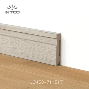 INTCO Hot Selling Wasserdicht Einfach zu installieren des Boden zubehör Holz farbe Kunststoff Wand leiste Dekoration Fuß leiste