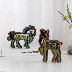 DIY <strong>Wooden</strong> Carved Animal Creative Home Decoration Items, Holiday <strong>Wooden</strong> <strong>Multi</strong>-layer Hollowed-out Decorative Items. - Product Image 2