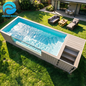 <span class=keywords><strong>Piscina</strong></span> de Lujo Personalizada para Jardín, de Madera y Fibra de Vidrio, Elevada, para Exteriores, Prefabricada, Tipo Contenedor, de 40 pies - Product Image 6