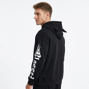 Sudadera con capucha para hombre, nueva, hecha en Pakistán, 100% algodón, transpirable, de secado rápido, para invierno, con cremallera, color negro, cómoda, al por mayor - Product Image 4