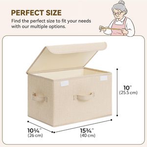 Modern Memory Keepsake Storage Box Fabric Storage <b>Bins</b> <b>with</b> <b>Lids</b> - Product Image 2