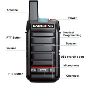 Kanglong T-230 xách tay siêu mỏng USB Walkie-Talkie nhỏ hai chiều cho đài phát thanh với tính năng ban nhạc không khí - Product Image 6