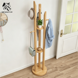 china supplier cheapest customization in stock ready to ship floor clothes rack new designed bedroom furniture wood coat rack - Product Image 2