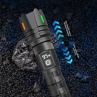YesFire Senter LED Paduan Aluminium 365nm Cahaya Kuat Kuning Putih Biru Laser Ganda Tampilan Digital IP65 Tahan Air Jarak Jauh