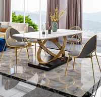 Nouveau produit Offre Spéciale luxe salle à manger meubles table à manger restaurant ensemble de 6 chaises de salle à manger en marbre ensemble design moderne