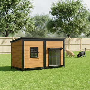 <span class=keywords><strong>Casa</strong></span> para Perros Extra <span class=keywords><strong>Grande</strong></span> de 59 Pulgadas, Techo Resistente a la Intemperie, Uso en Exteriores, Fácil Instalación, Diseño de Marco Metálico Anti-Mordidas - Product Image 1