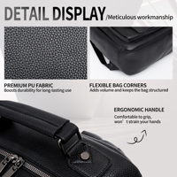 Mochila de Viaje para Portátil, de Cuero PU Premium, Impermeable, Resistente, Transpirable, con Cierre, Ligera, de Gran Capacidad, Acolchada, para Oficina
