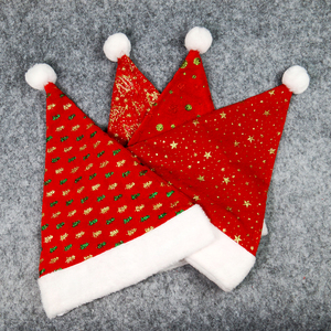 Chapeau <span class=keywords><strong>de</strong></span> Noël en flanelle scintillante avec paillettes, décoration <span class=keywords><strong>de</strong></span> Noël, chapeau <span class=keywords><strong>de</strong></span> Père Noël brillant - Product Image 3