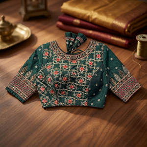 Indian Boutique Festive Collection Chic Cotton Readymade Blouse A54 Versatile Vintage Print Ajout à votre garde-robe ethnique - Product Image 3