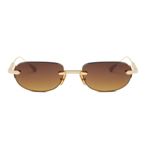 Lunettes de soleil sans monture Lmamba de haute qualité, design ovale, verres métalliques, UV400, logo personnalisé, pour femmes et hommes - Product Image 2
