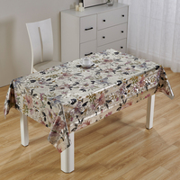 Nappe en PVC rouge à motif floral métallique RNPT, avec support tissé, imperméable et résistante à l'huile, pour table de salle à manger à domicile