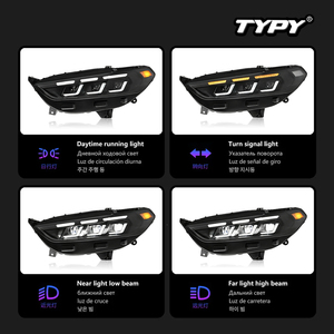 Conjuntos de faros delanteros TYPY estilo Mustang para Ford Mondeo 2013-2016 con luces LED de circulación diurna y direccionales secuenciales - Product Image 4