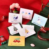 Cartes de vœux de Noël colorées en forme de dessins animés, en vrac, pliées, avec message joyeux Noël, pour la décoration de fêtes et de cadeaux
