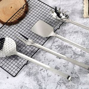 Kitchen Accessories Food Safe 201 Stainless Steel Perforated Spoon Long Spoon With Hook Handle - Product Image 2