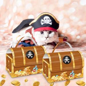 12 pezzi <span class=keywords><strong>di</strong></span> scatole <span class=keywords><strong>di</strong></span> bombole per feste a tema pirata scrigno per il gioco <span class=keywords><strong>di</strong></span> caccia al <span class=keywords><strong>tesoro</strong></span> con Goodie Candy con stampa a laminazione opaca - Product Image 4