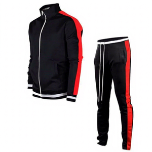 Nouveau classique hommes Fitness survêtement personnalisé col montant à manches longues de haute qualité respirant fermeture éclair chemise plaine blanc survêtement - Product Image 1