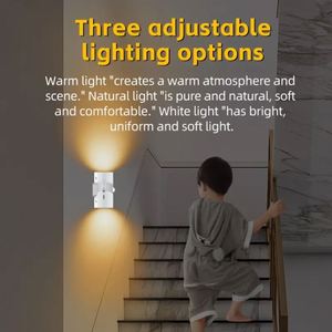 Led <b>Light</b> Modern LED Night <b>Lights</b> Warm White Human Body <b>Sensor</b> Brightness Dusk Dawn <b>Sensor</b> <b>Plug</b>-<b>in</b> Wall Bedroom Battery Power - Product Image 5