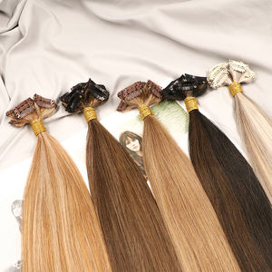 Extensioni per capelli a clip di qualità professionale, 100% Remy europee da un singolo donatore, 7 pezzi, 100g, con doppia trama a macchina, punte piene, aspetto naturale - Product Image 4