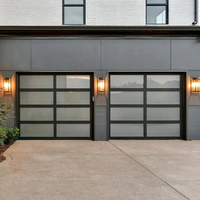 Porte de garage sectionnelle moderne en verre trempé dépoli 9x8 9x7 16x7, porte de garage électrique en plexiglas pour la maison