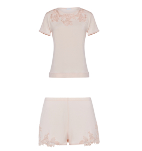 Lap Women's Water Soluble Lace Modal Super Comfortable Soft High Elasticity Short Sleeve Shorts Pajamas Home Clothes Pajamas