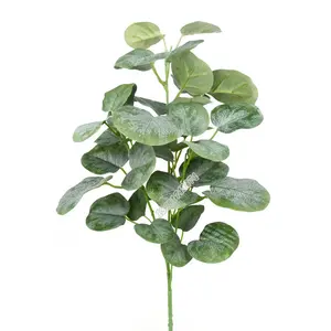 مادة الأزهار عالية الجودة الواقعية 3 رئيس نبات الكينا الاصطناعي النبات الأخضر للديكور