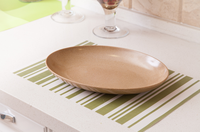 Plat de service ovale classique et durable en fibre de coque de riz blanc de 12 pouces avec logo personnalisé pour hôtels et restaurants