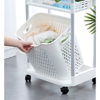 Chariot de rangement étroit multi-niveaux avec roulettes, chariot utilitaire roulant avec paniers amovibles pour salle de bain, cuisine, buanderie