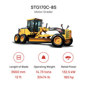 Motoniveladora <span class=keywords><strong>SANY</strong></span> STG170C-8S 3660 mm 14,73 Toneladas 132,5 kW para Valas de Drenagem - Product Image 2