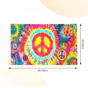 Drapeau <span class=keywords><strong>Hippie</strong></span> Tie-Dye en Gros avec Symbole de Paix, Bannière pour Fête Années 60-70, Décoration de Festival, Drapeau de Jardin Extérieur - Product Image 3
