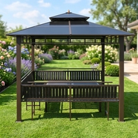 Pergola multifonctionnelle en aluminium avec auvent, mobilier de patio, toit métallique étanche, gazebos de jardin en aluminium pour l'extérieur – Offre Spéciale
