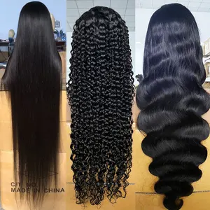 Pelucas de cabello vietnamita de encaje Hd completo sin pegamento, pelucas frontales de encaje Hd alineadas con cutícula, peluca frontal de encaje de cabello humano liso indio crudo