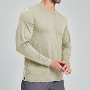Camiseta Deportiva de Manga Larga para Hombre, Mezcla de Lyocell y Lana <span class=keywords><strong>Merino</strong></span>, Transpirable, que Absorbe la Humedad, Agradable al Tacto, para Ejercicio al Aire Libre - Product Image 2