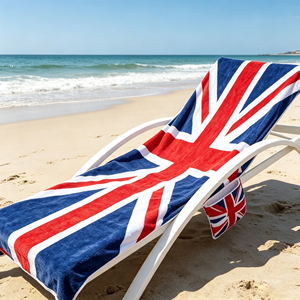 Housse de chaise longue personnalisée avec drapeau national, en microfibre, séchage rapide, pour piscine, transat, plage, avec poches, pour bronzer sur la terrasse - Product Image 1