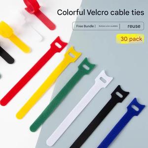 Attaches-câbles réutilisables à boucles auto-agrippantes, largeur 12 mm, longueur 200 mm, sangles Velcro ajustables pour la gestion des câbles de serveurs de centre de données - Product Image 6