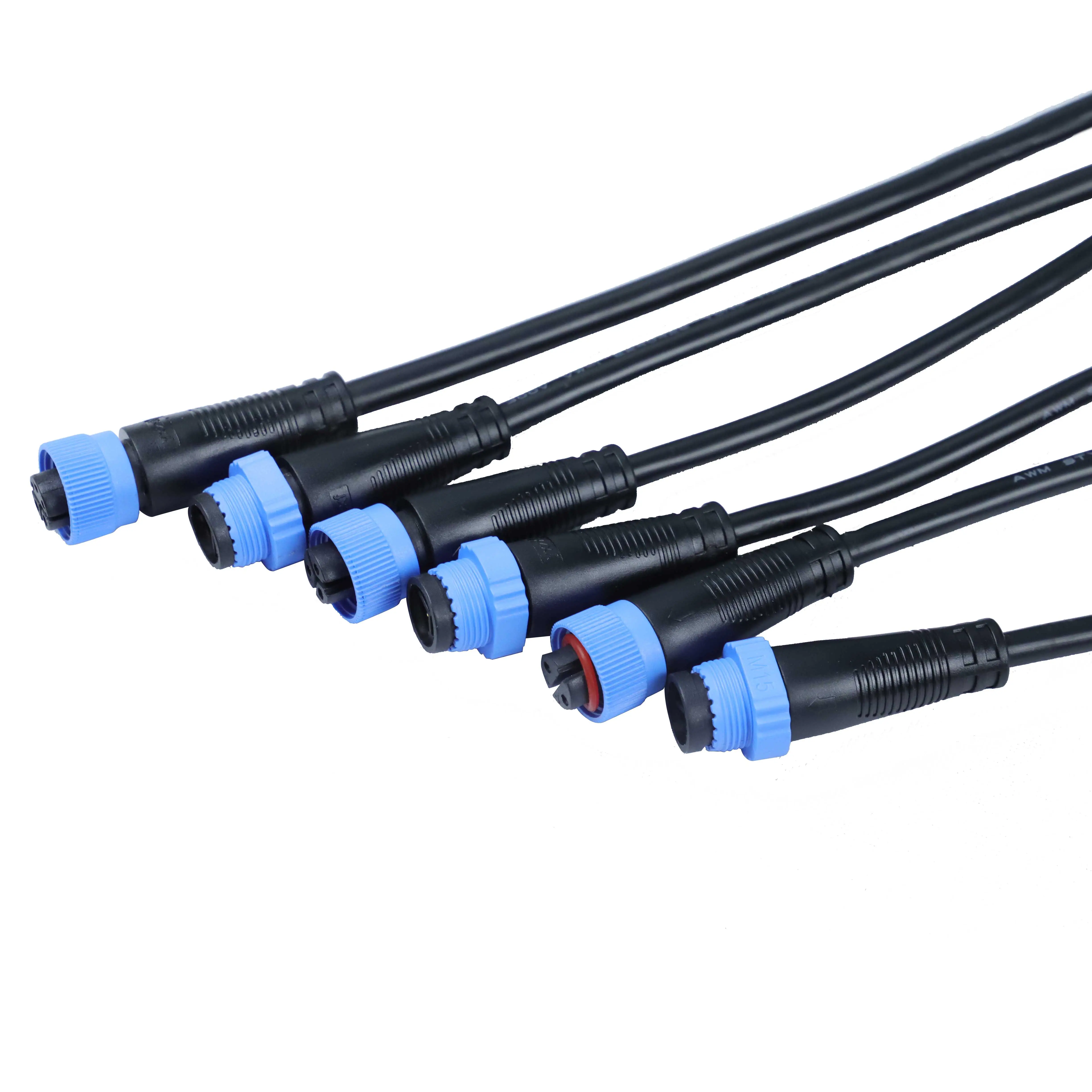 2-контактный 3-контактный водонепроницаемый кабельный разъем IP67 напольные электрические кабельные соединители