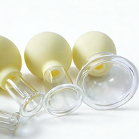 Ensemble de 4 ventouses en verre pour massage facial, outil de thérapie par ventouses, massage sous vide pour les yeux, anti-cellulite, pour la beauté