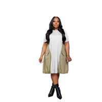 Robe d'été grande taille pour femme TW667, style transfrontalier, inspirée des créateurs européens et américains, patchwork coloré
