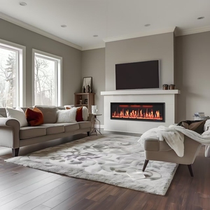 Chimenea eléctrica inteligente de 60 pulgadas, aplicación de control, 13 colores de llama, <span class=keywords><strong>Google</strong></span> Home, Alexa, Metal compatible con sala de estar, hoteles en inglés - Product Image 4