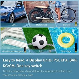Compresseur d'air portable pour gonflage de pneus / Compresseur d'air de voiture 12v / <span class=keywords><strong>Mini</strong></span> <span class=keywords><strong>pompe</strong></span> à air électrique pour <span class=keywords><strong>vélo</strong></span> et ballon - Product Image 3