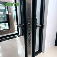 Prix d'usine original, porte d'entrée principale commerciale moderne à double vitrage en alliage d'aluminium, à battants, isolante thermiquement et sécurisée